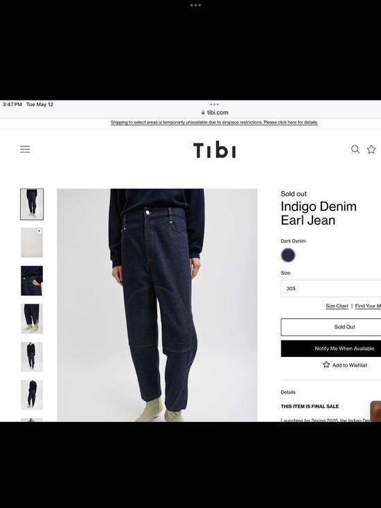 Tibi Denim - Tibi Dark Indigo denim